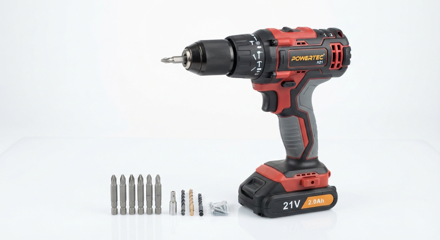 Taladro Percutor Inalámbrico 21V con 2 Velocidades y Función Destornillador