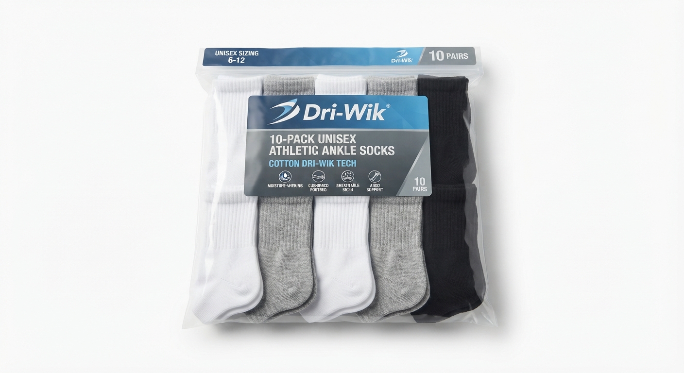 Pack 10 Calcetines Deportivos Tobilleros Soxco Unisex - Algodón con Tecnología Dri-Wik