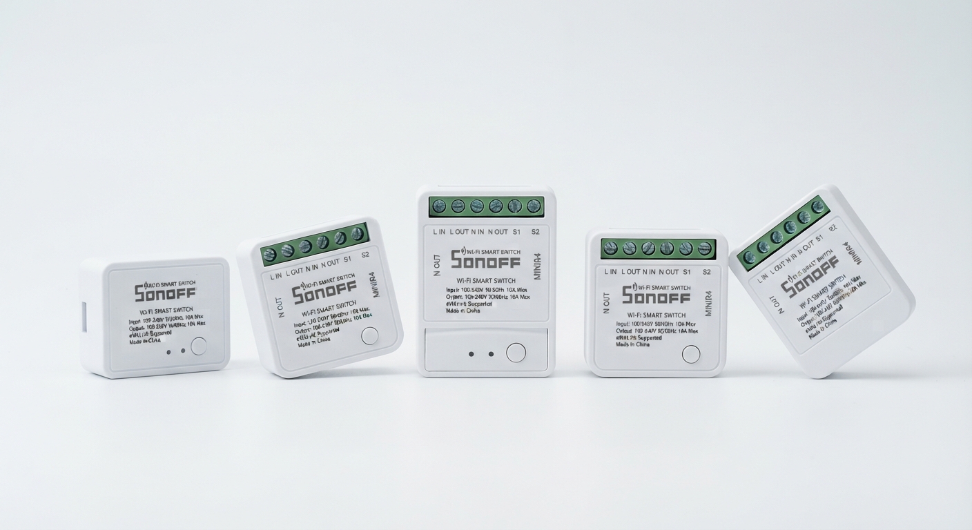 Lote 4x Sonoff MINIR4 Interruptor WiFi Inteligente 2 Vías, Control por Voz y App