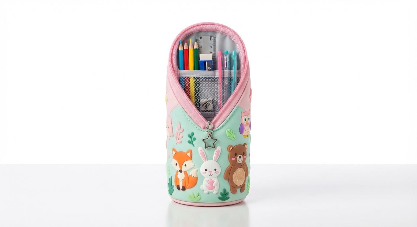 Estuche Escolar Kawaii 3D Grande Multifuncional para Niñas