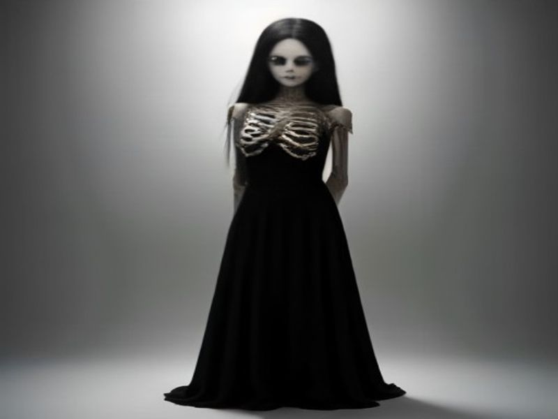 Vestido Gótico Maxi Esqueleto Mujer Halloween