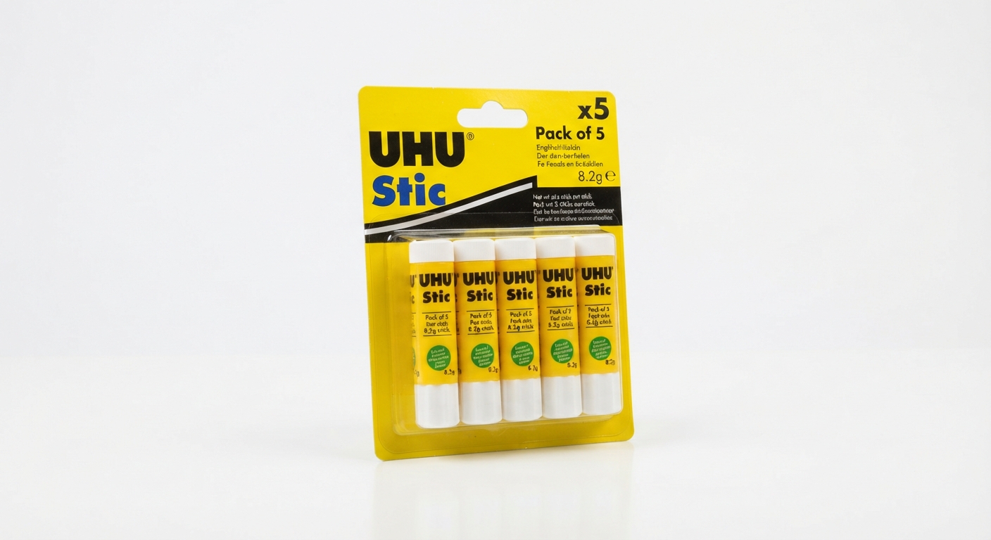 Pack 5 Barras de Pegamento UHU Stic 8.2g - Secado Rápido y Duradero
