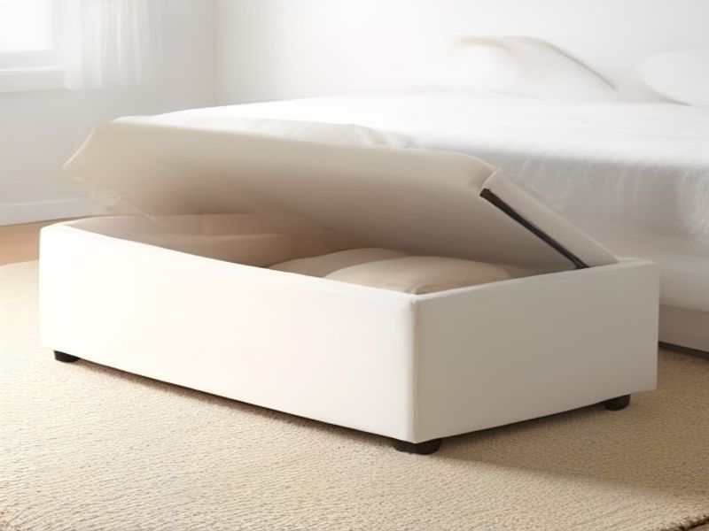 RELAXTY Puff Almacenaje Acolchado 80L - Banco Versátil para Dormitorio