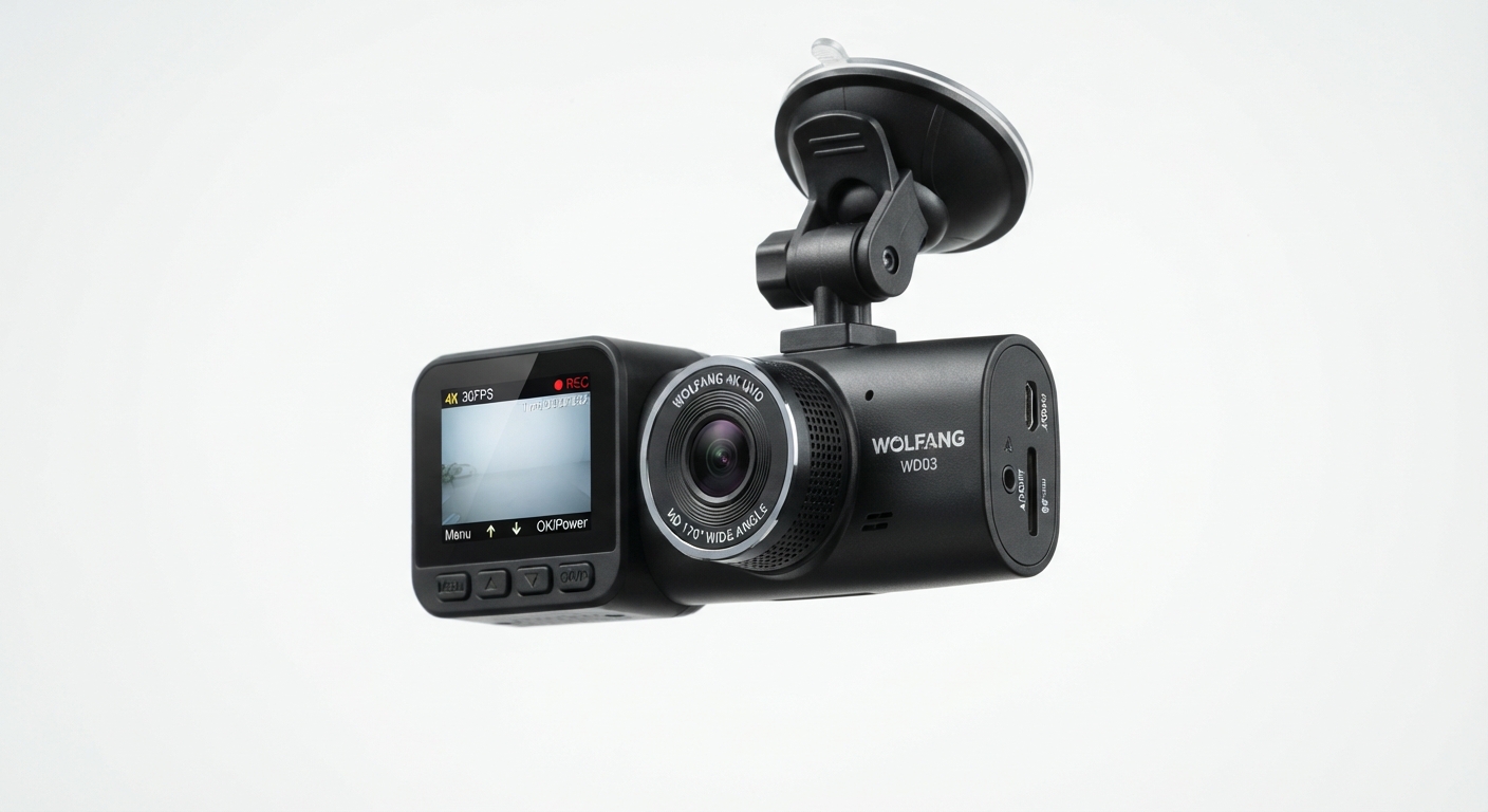 Wolfang WD03 Dashcam Doble 4K Delantera y Trasera con Visión Nocturna