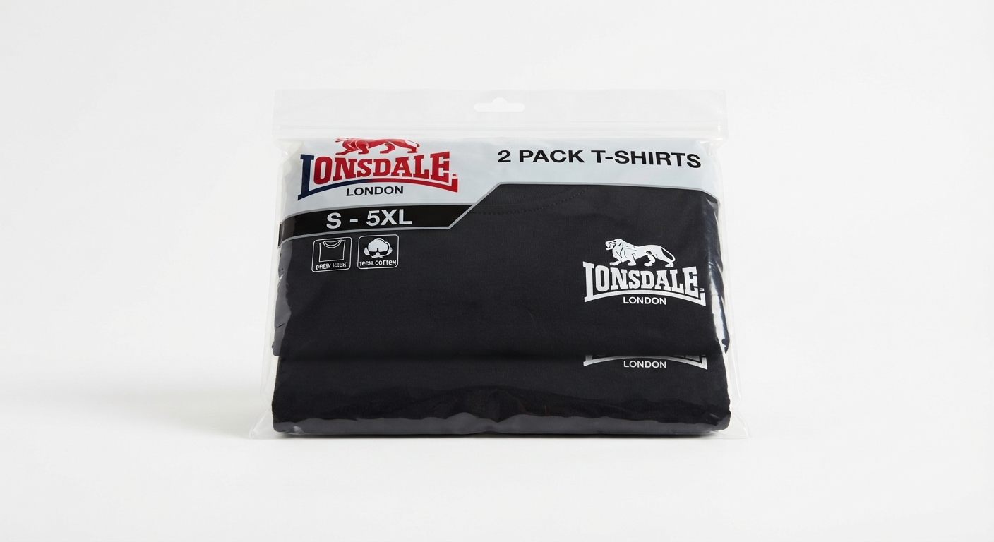 Pack 2 Camisetas Lonsdale Bangor Algodón Hombre Tallas S-5XL