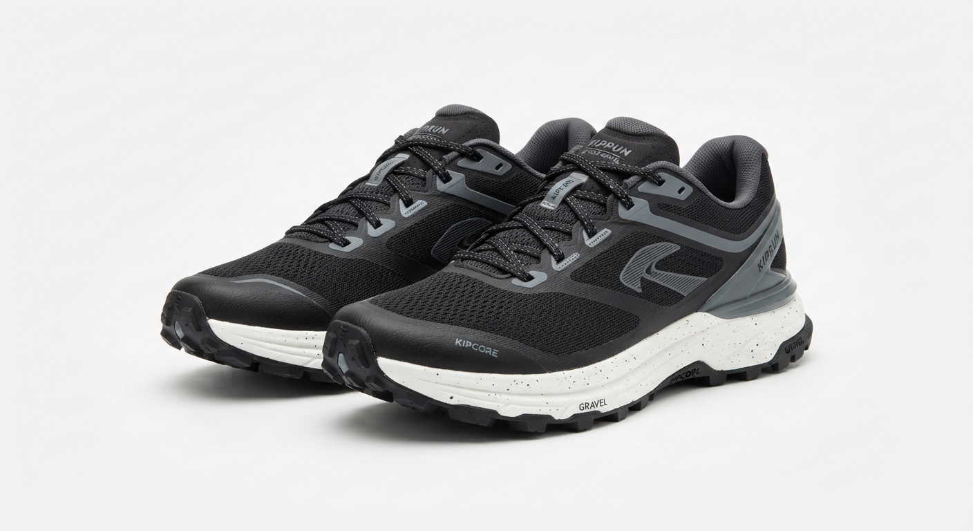 Zapatillas Running Kiprun Kipcore Gravel Hombre - Negro y Gris