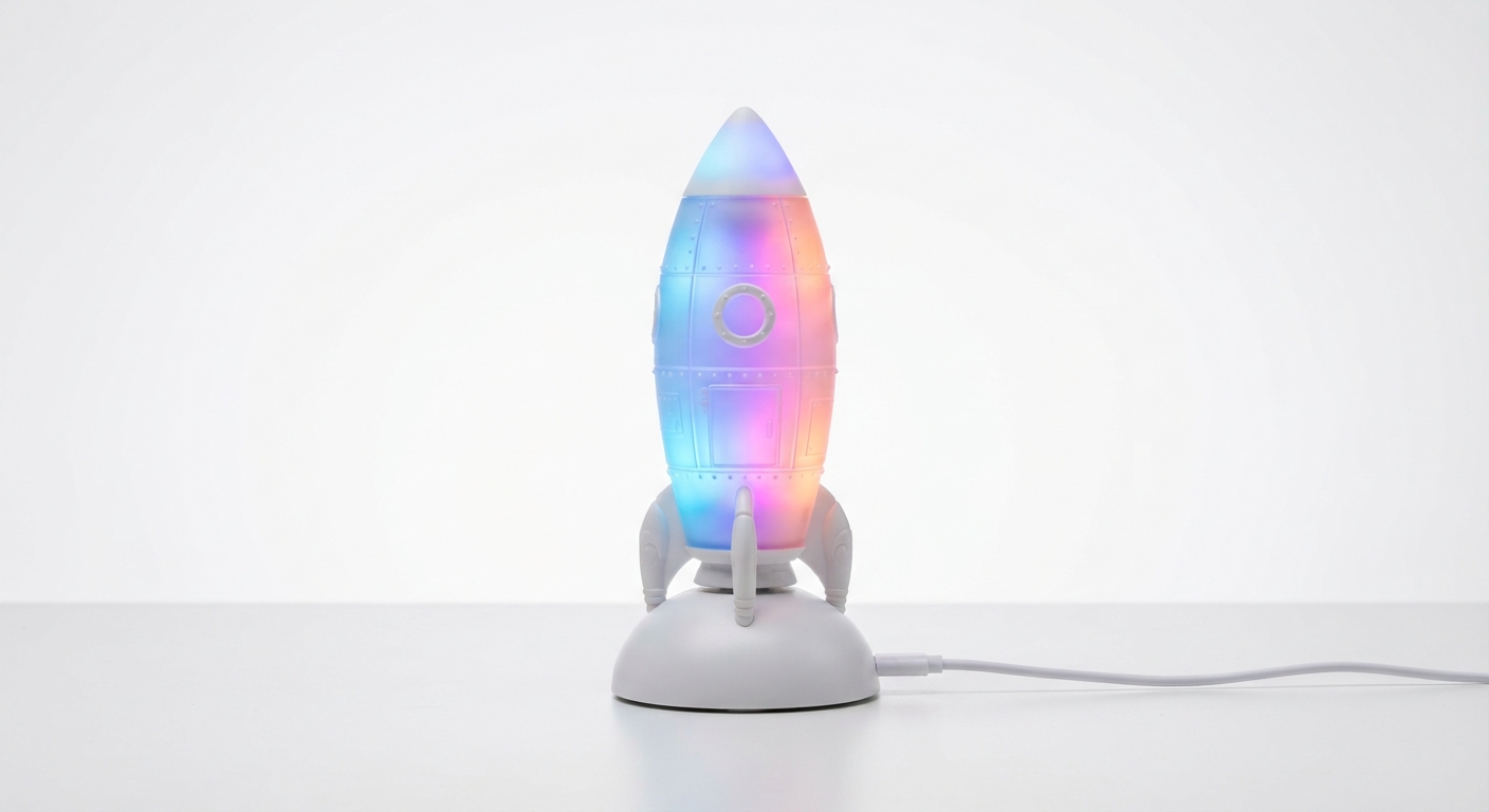 Lámpara LED Rocket USB con Cambio de Color, Luz Nocturna RGB Decorativa
