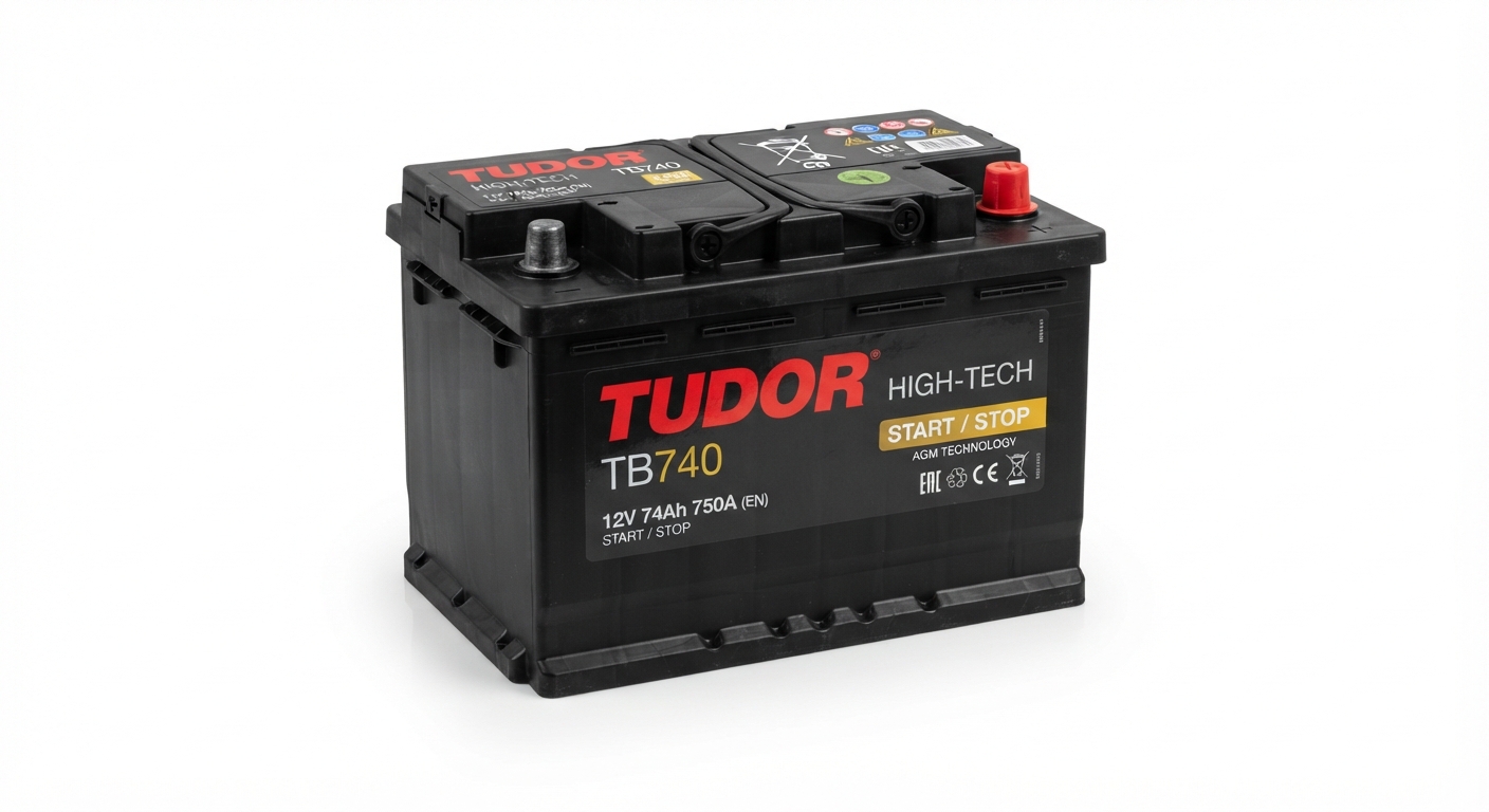 Batería de Coche Tudor TB740 12V 74Ah 680A Gama Technica