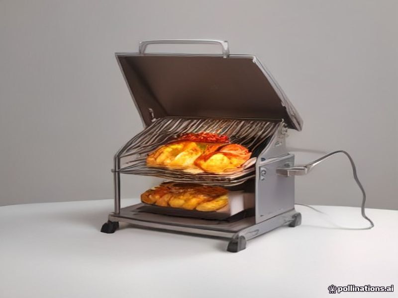 SucceBuy Asador de Carbón Eléctrico Giratorio para Exteriores - Capacidad 132 LBS