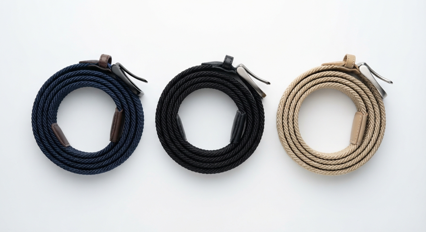 Flintronic Pack 2 Cinturones Trenzados Elásticos Unisex Ajustables
