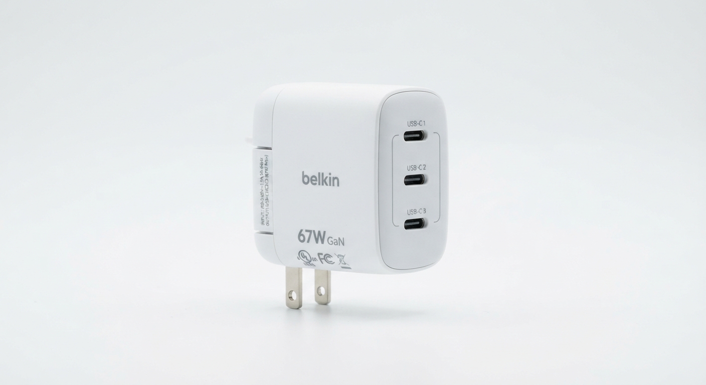 Belkin BoostCharge Pro Cargador 67W 3 Puertos USB-C PPS, Carga Rápida PD 3.1