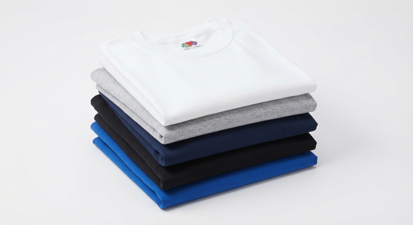 Pack 5 Camisetas Fruit Of The Loom Algodón Peinado Tacto Suave