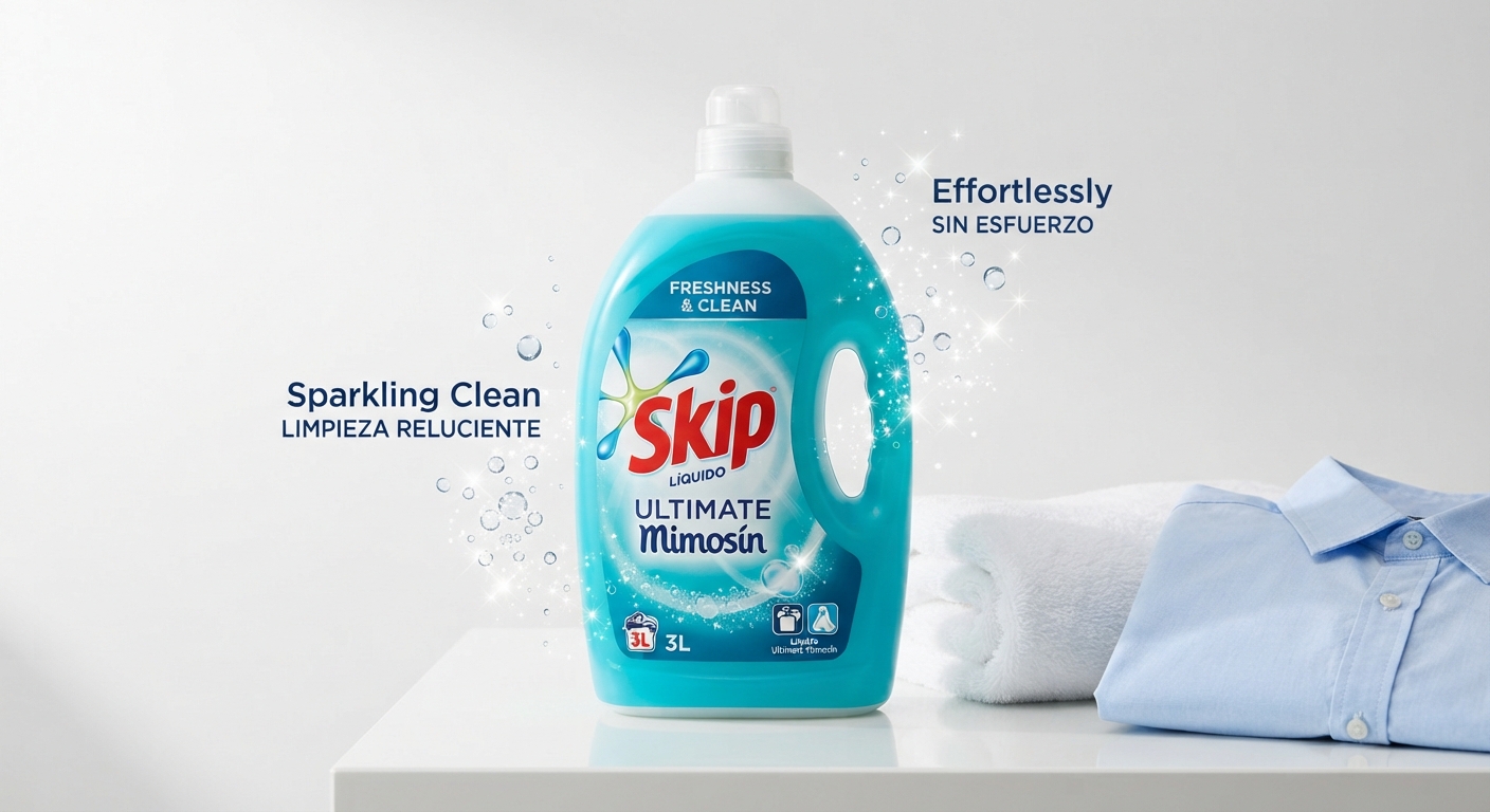 Skip Líquido Ultimate Mimosín - Detergente con 45 Lavados y Agentes Quitamañas