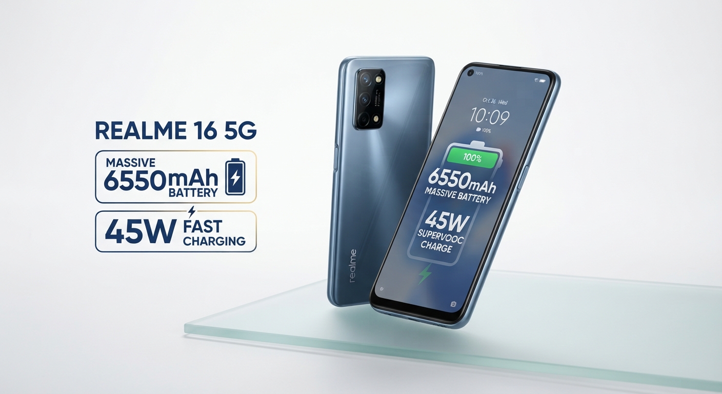 realme 16 5G Smartphone con Batería Titan de 6550mAh y Carga Rápida 45W