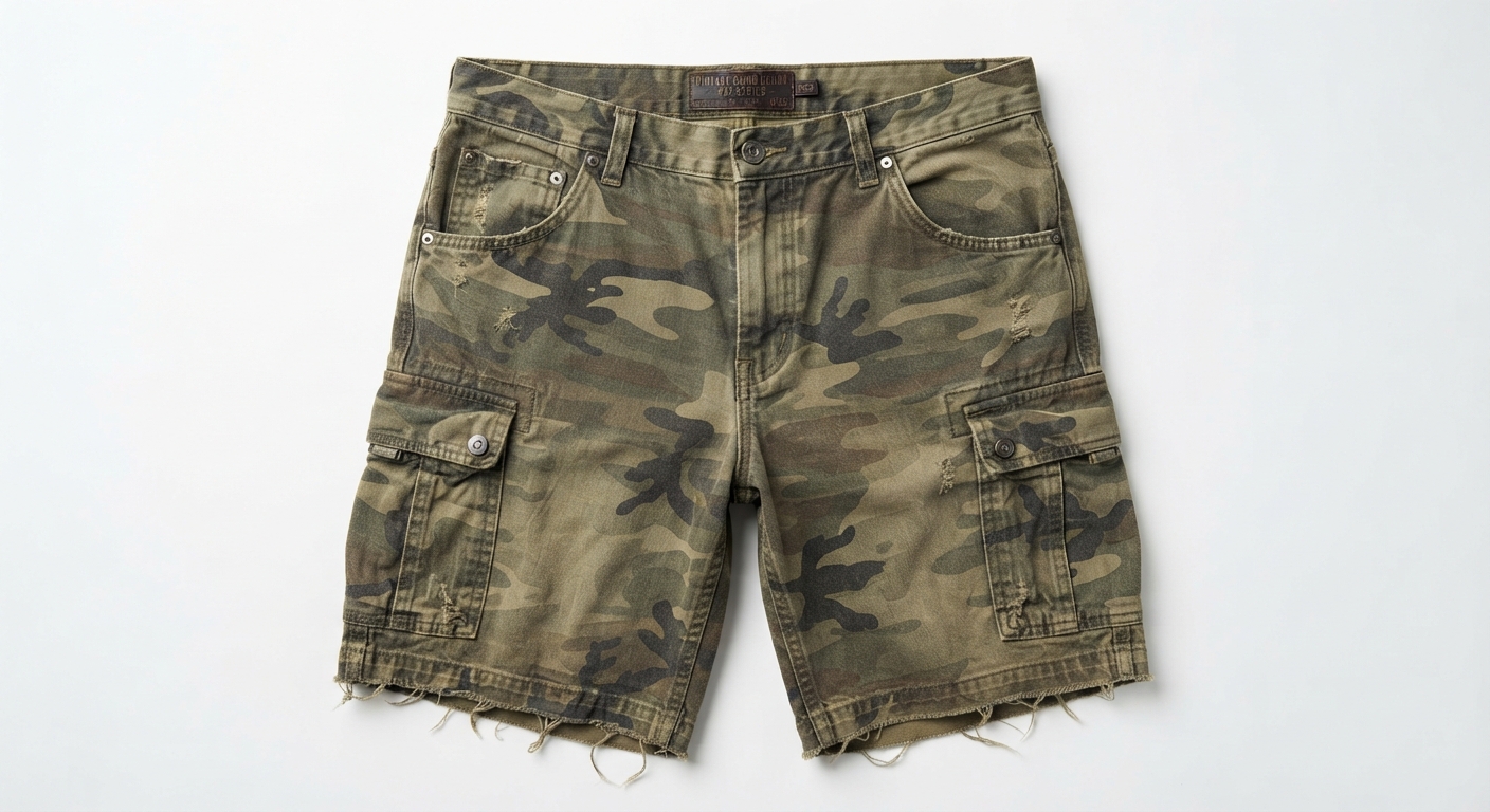 Pantalones Cortos Deeptown Y2K Vaqueros Camuflaje Vintage Estilo Retro