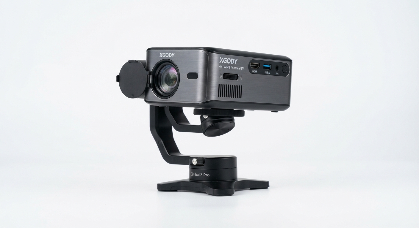 XGODY Gimbal 3 Pro: Proyector Portátil 4K con WiFi 6 y Android para Cine en Casa