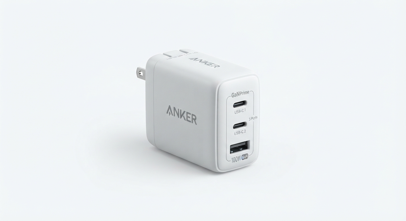 Anker Cargador Rápido USB C 100W con 3 Puertos GAN