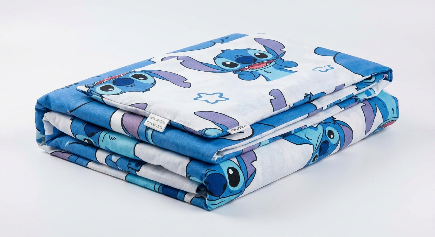 Juego de Cama Infantil 140x200 cm de Stitch - Algodón 100%