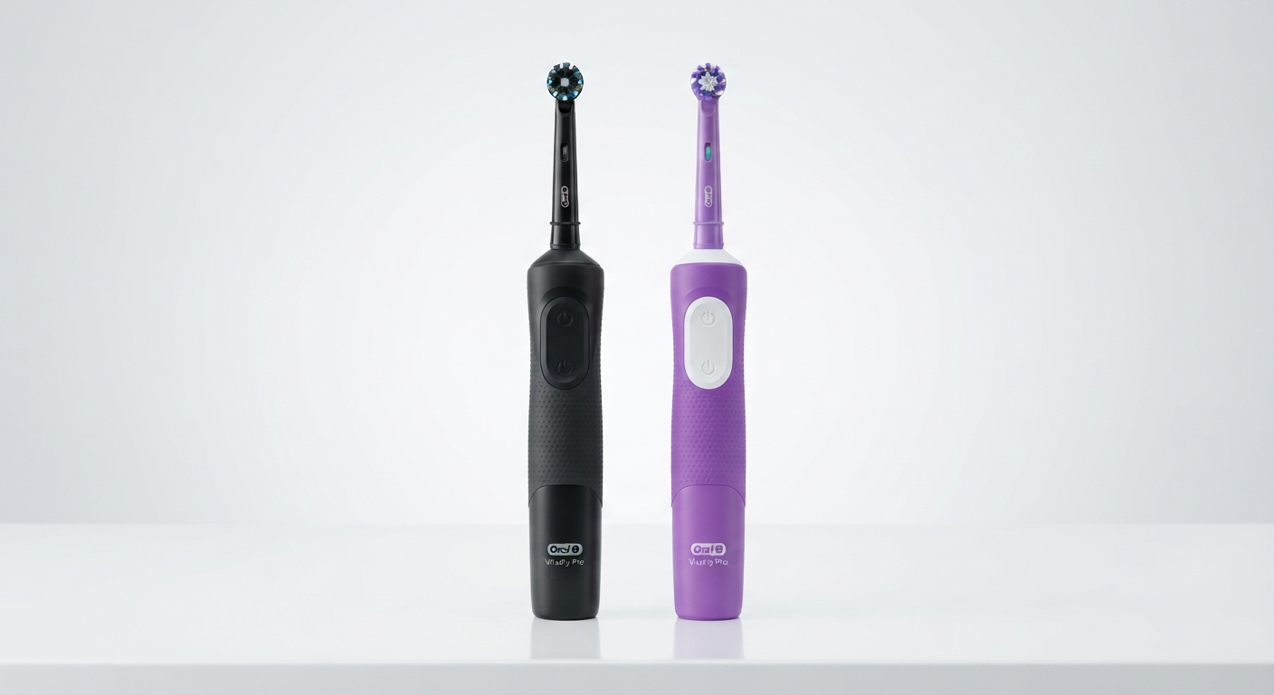 Oral-B Vitality Pro Pack 2 Cepillos de Dientes Eléctricos (Negro y Violeta)