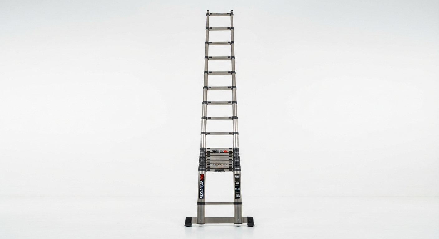 Escalera Telescópica Profesional de Acero Ajustable y Antideslizante