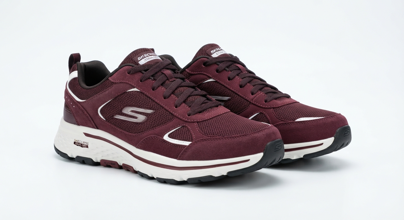 Zapatillas Deportivas Skechers Agoura Hombre Burdeos - Estilo y Comodidad