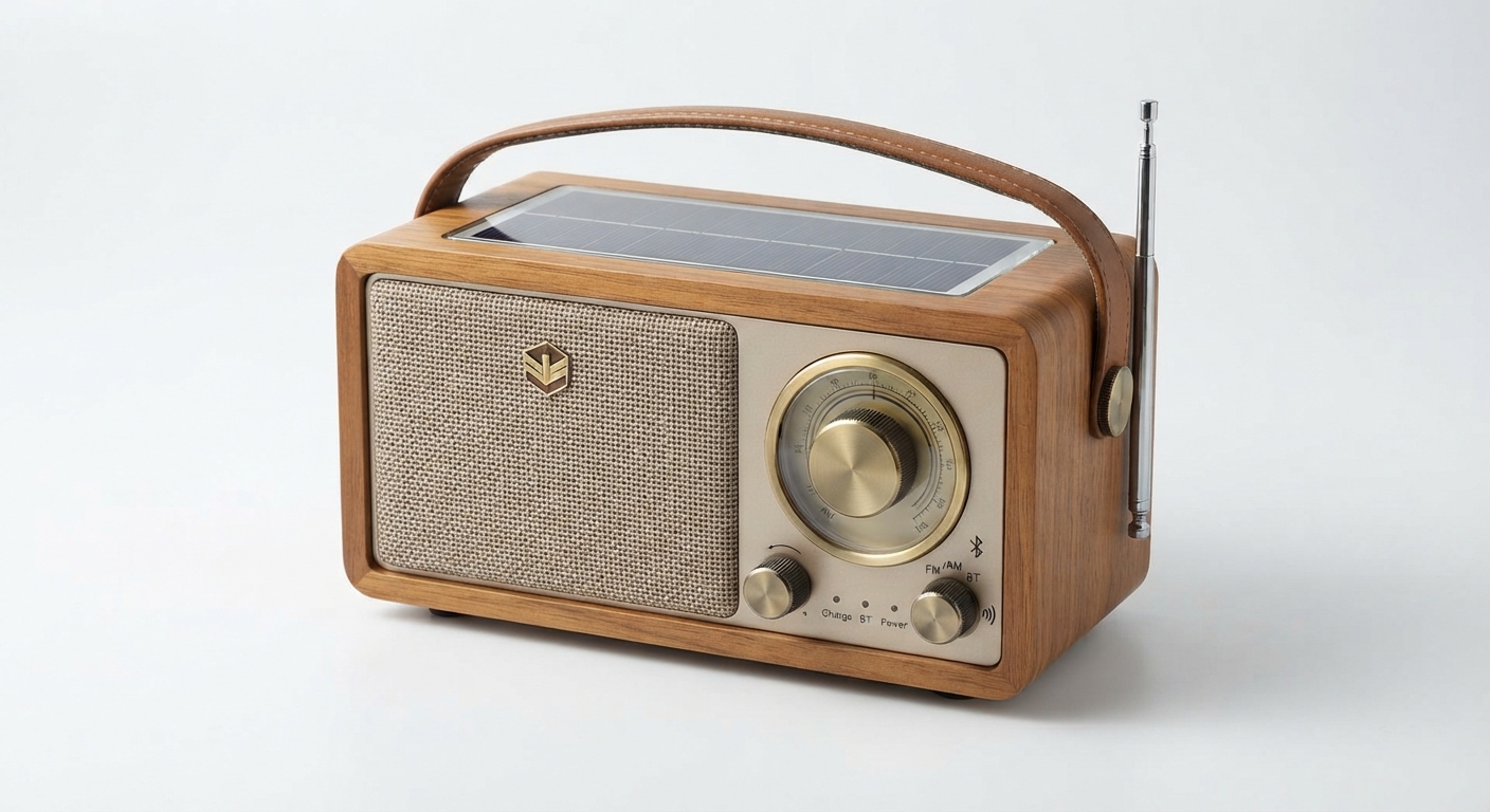 Radio Retro Prunus J-150 Solar y Recargable FM/AM/SW con Bluetooth