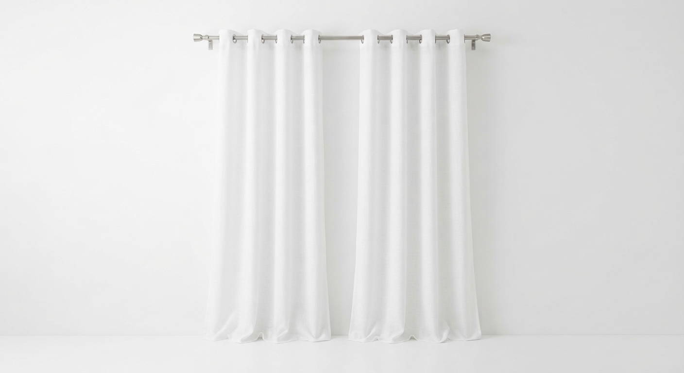 Pack 2 Cortinas Blancas Imitación Lino Topfinel 140x245cm