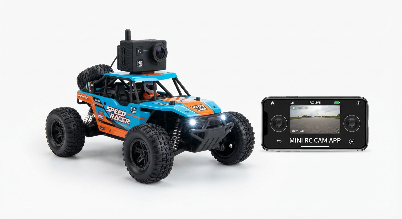 Coche RC Mini 1:64 con Cámara WiFi y Control por App - Alta Velocidad
