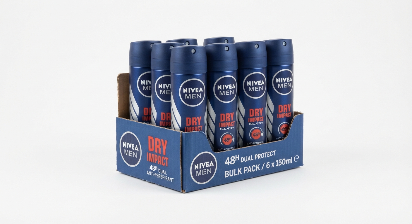 NIVEA MEN Pack Ahorro Desodorante Dry Impact Spray Hombre 200ml x 6