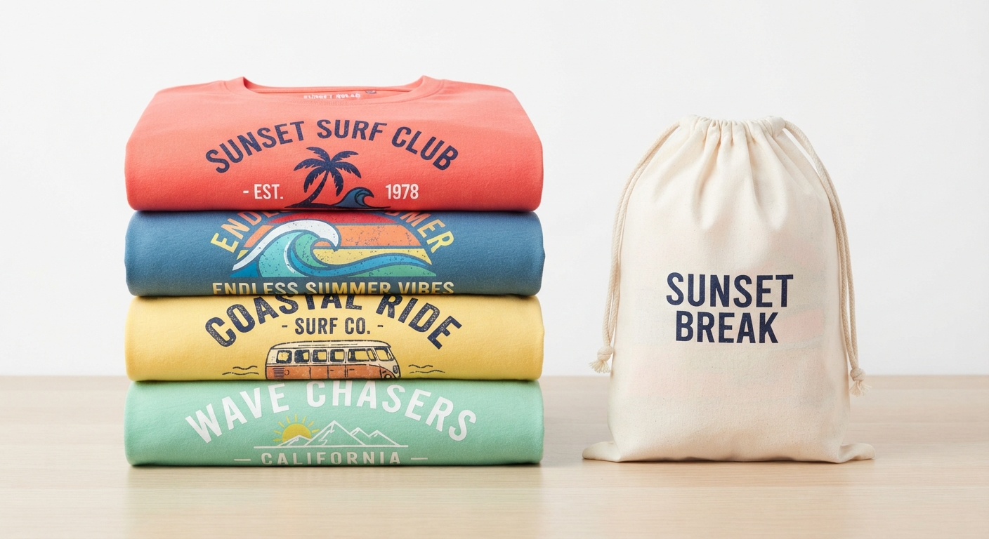 Pack 3 Camisetas Surf Tarif para Hombre - Moda Verano Multicolor
