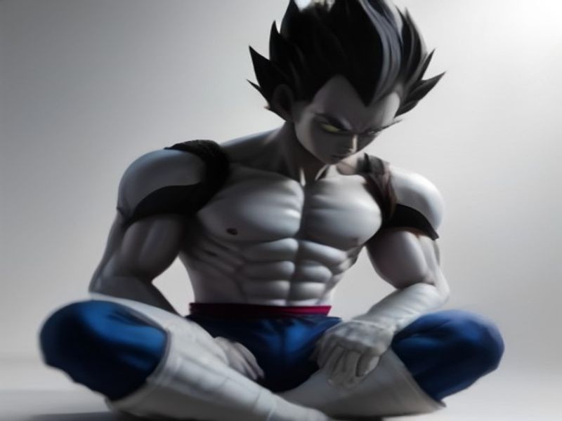 Figura Anime Vegeta Saiyan Sentado Dragon Ball - Estatua Modelo Adorno