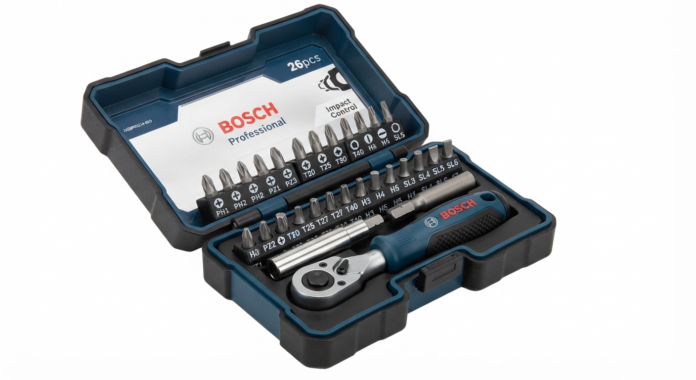 Bosch Professional Juego de Puntas de Destornillador y Carraca 26 Piezas