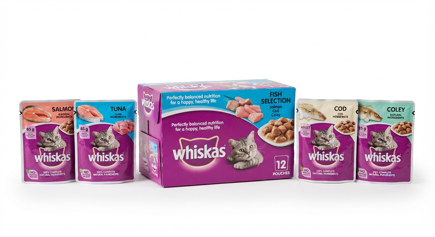 Whiskas Comida Húmeda para Gatos Adultos Selección Pescados (13 x 4 bolsitas)