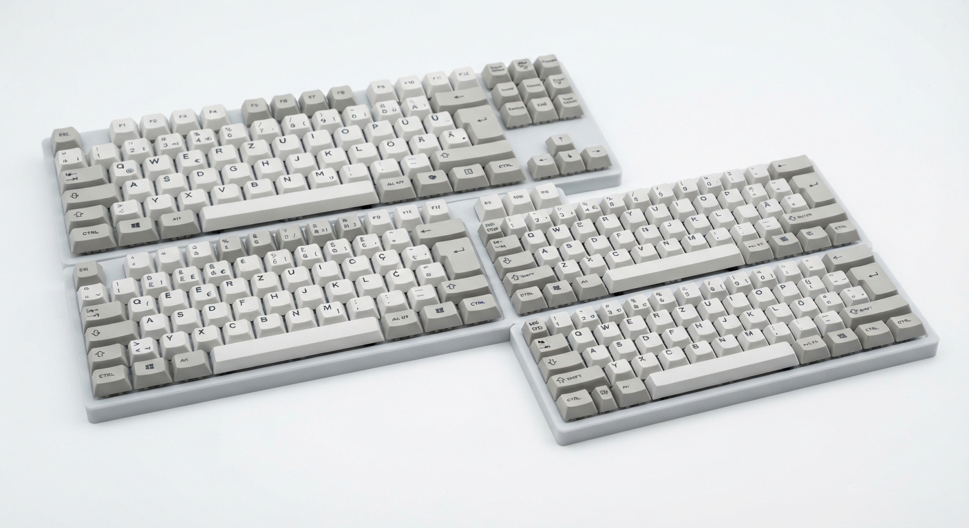 Teclas PBT Grueso ISO Perfil Cherry para Teclados QWERTZ, AZERTY y MX (Alemán, Francés, Italiano, Español, Británico)