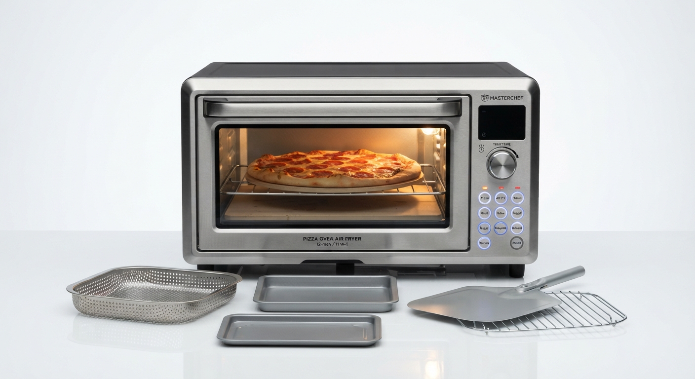Horno de Pizza y Freidora de Aire 11 en 1 de 12 Pulgadas