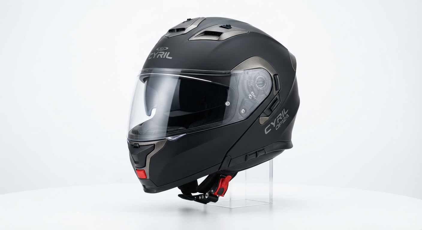 Casco de Moto Modular CYRIL OP12A Doble Lente y Hebilla de Liberación Rápida