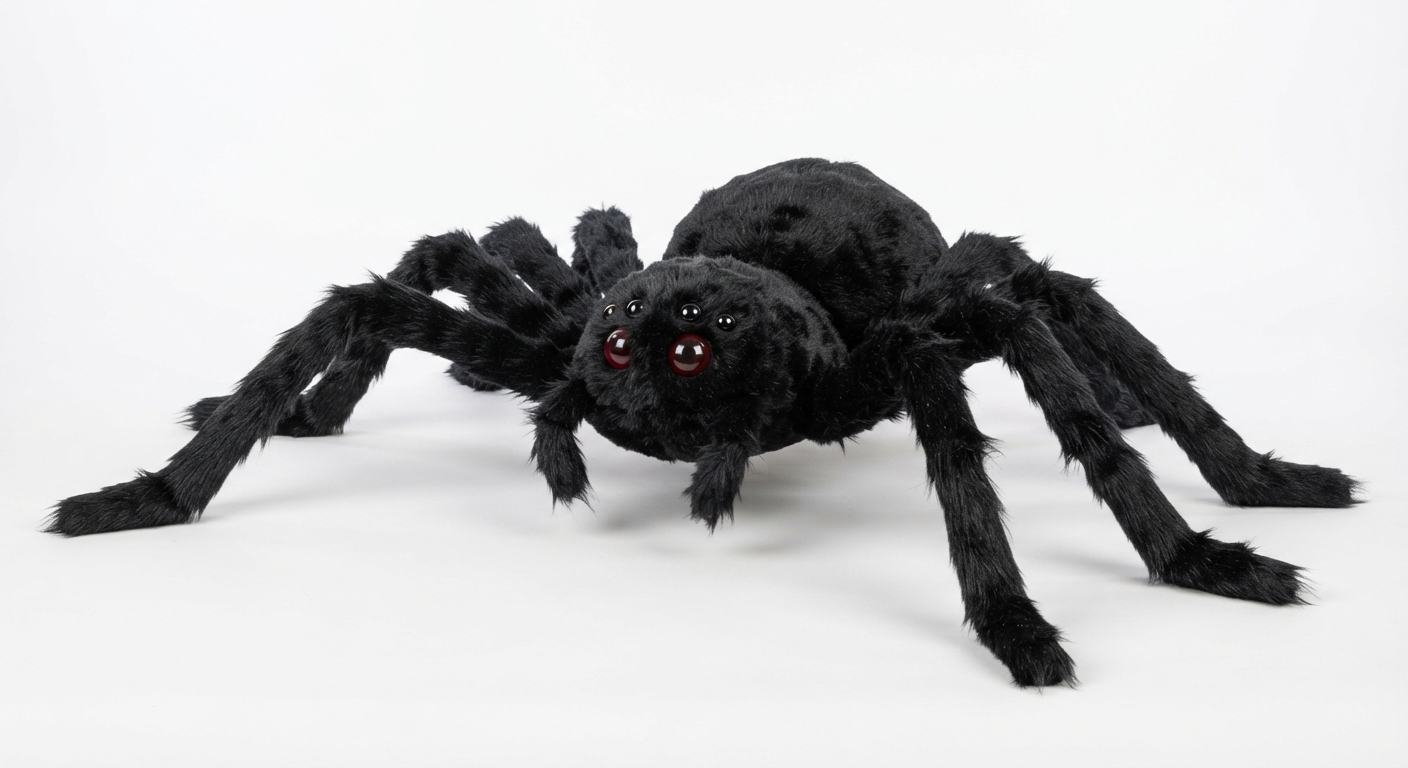 Araña Gigante de Peluche Negra para Decoración de Halloween (30-200 cm)