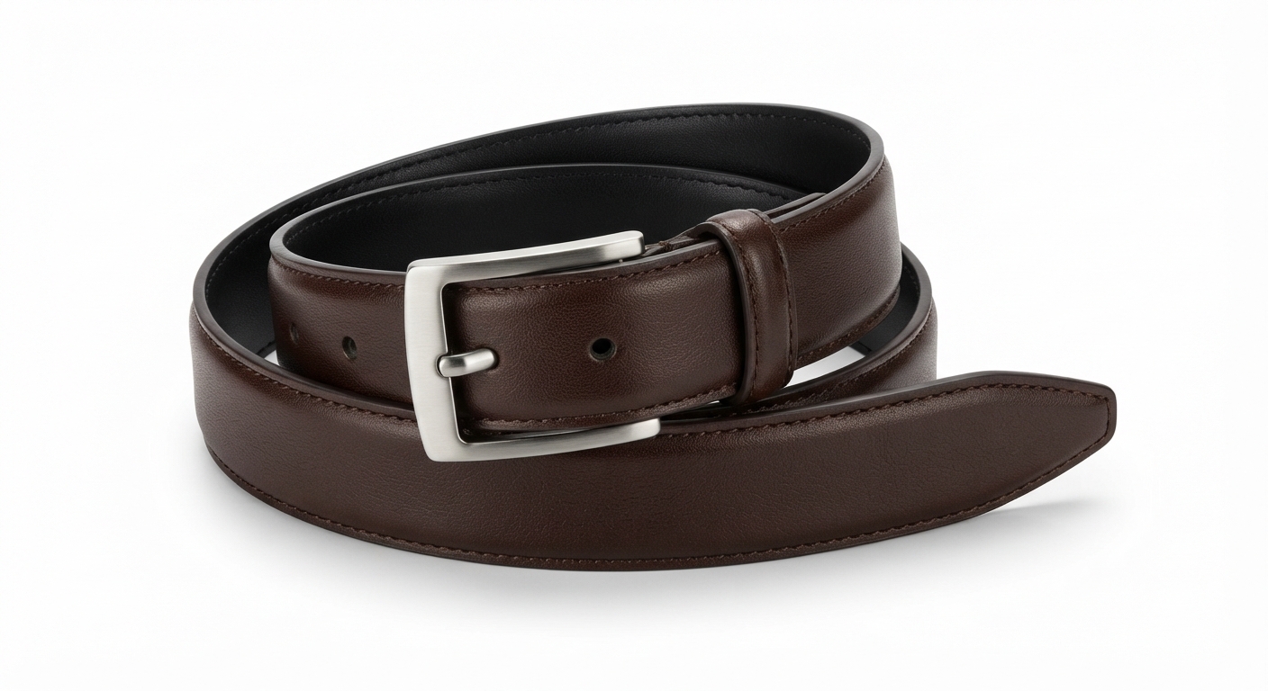 AivaToba Cinturón Hombre de Cuero Reversible Negro/Marrón 34mm
