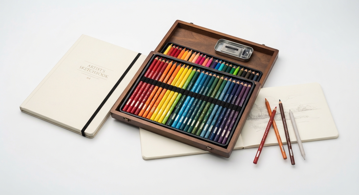 Kit Profesional de Dibujo y Arte con Lápices y Cuaderno de Colores