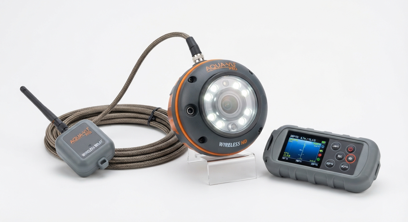 Cámara Subacuática Inalámbrica para Pesca con Control Remoto y Medición de Profundidad