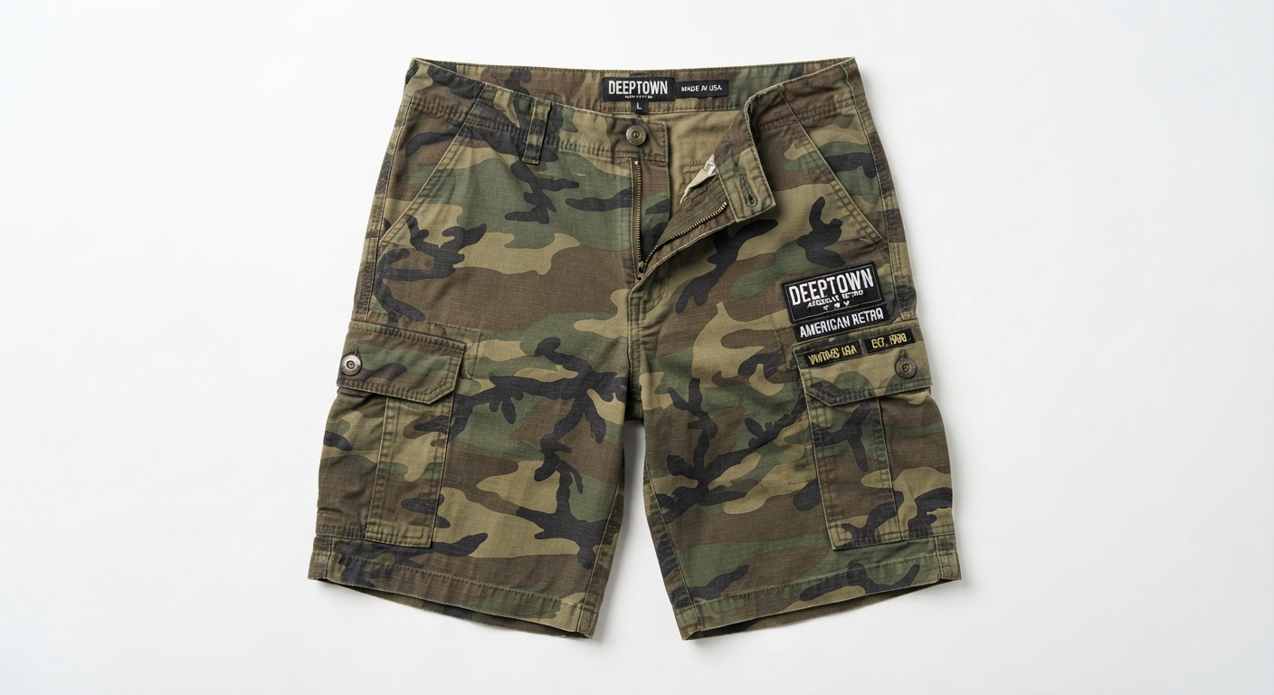 Pantalones Cortos Deeptown Y2k Camuflaje Vintage Estilo Americano Retro