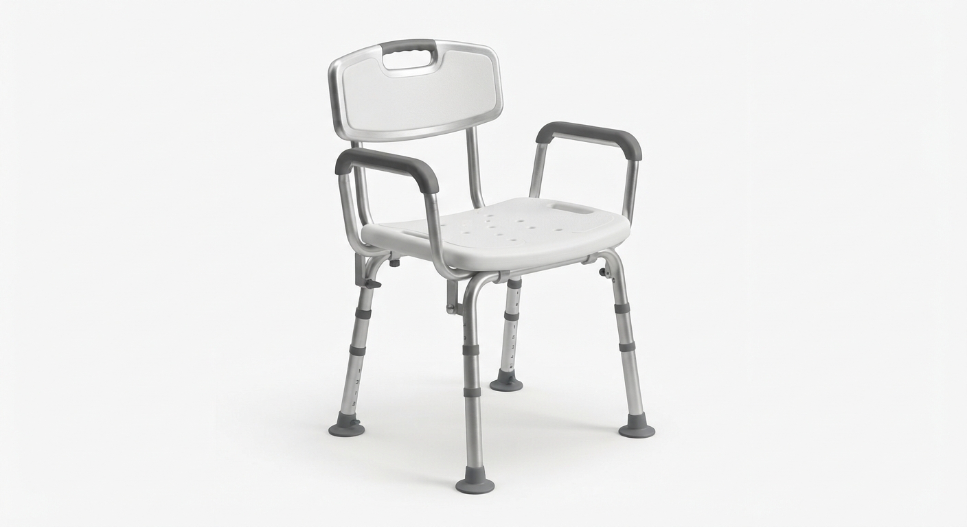 Silla de Ducha Homcom con Respaldo para Personas Mayores - Carga 136 kg