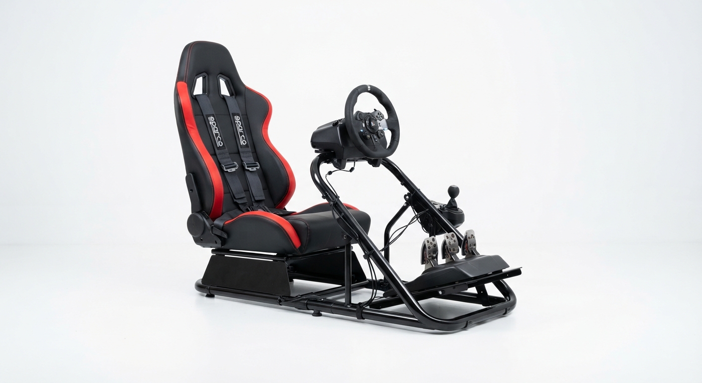 Cabina Simulador de Carreras Gtplayer con Altavoces y Soporte para Volante/Pedales
