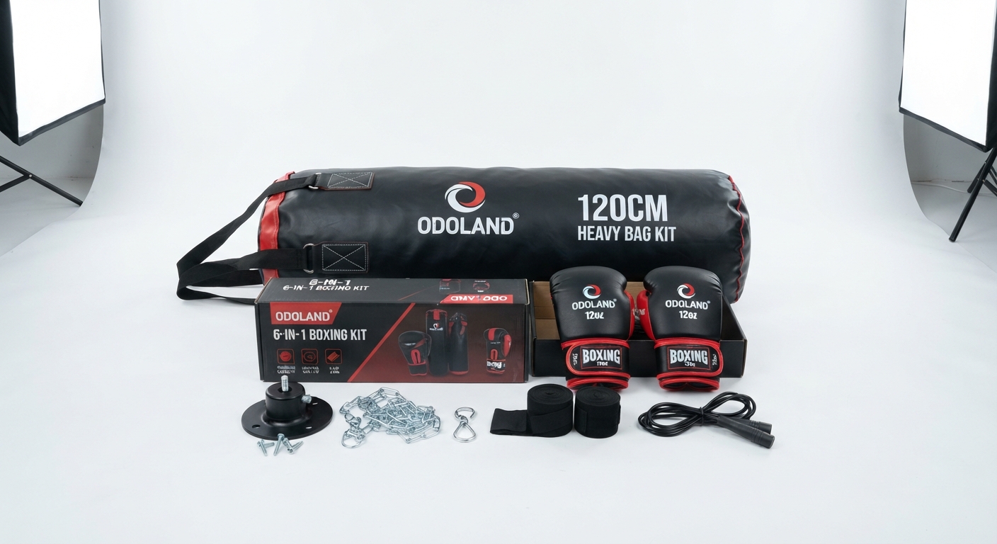 Odoland Kit de Sacos de Boxeo 6-en-1 Sin Relleno, 120 cm