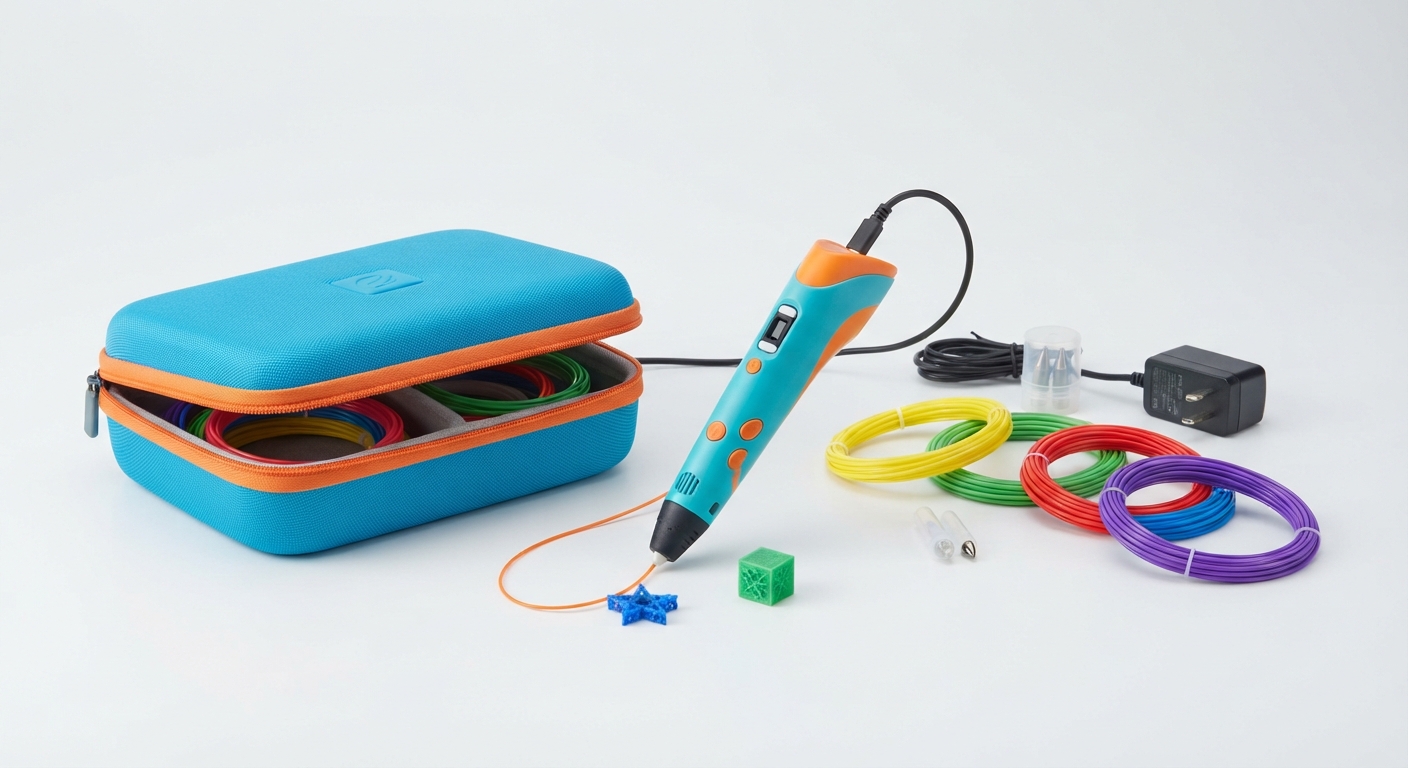 Bolígrafo de Impresión 3D para Niños con Filamento y Estuche de Viaje