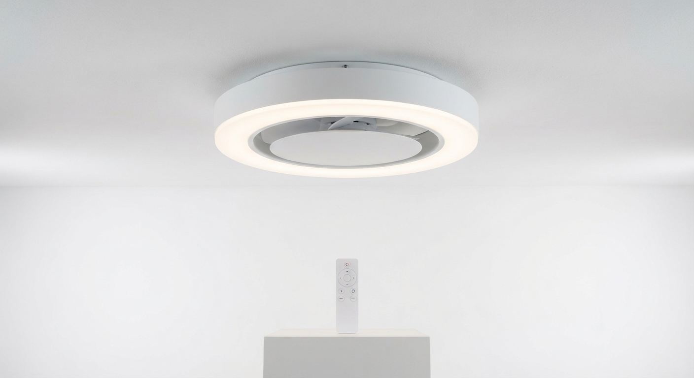Lámpara de Techo Inteligente con Ventilador Invisible y Mando a Distancia