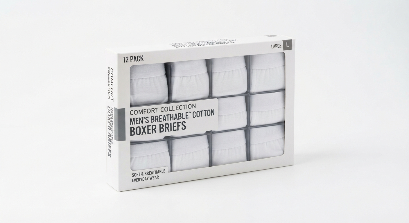 Pack 12 Calzoncillos Boxer para Hombre de Algodón Transpirable
