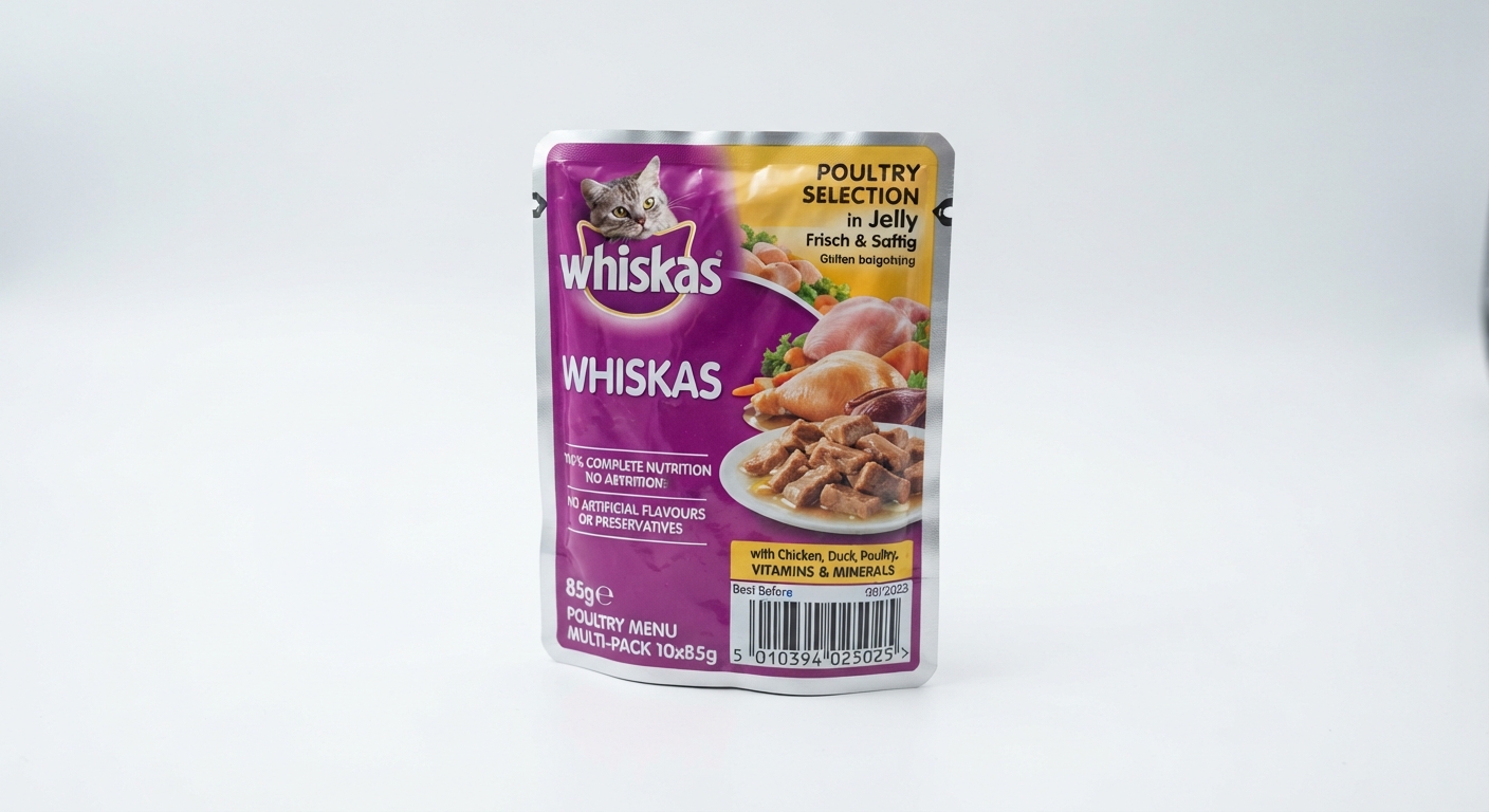 Whiskas Comida Húmeda para Gatos Adultos Selección Aves en Gelatina (13x 4 bolsitas x85g)