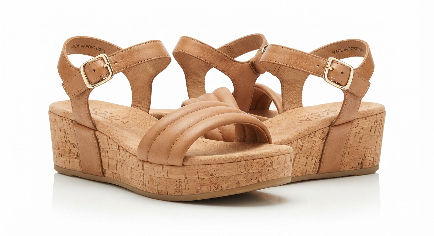 Foinledr Chanclas de Verano con Plataforma y Suela de Corcho para Mujer