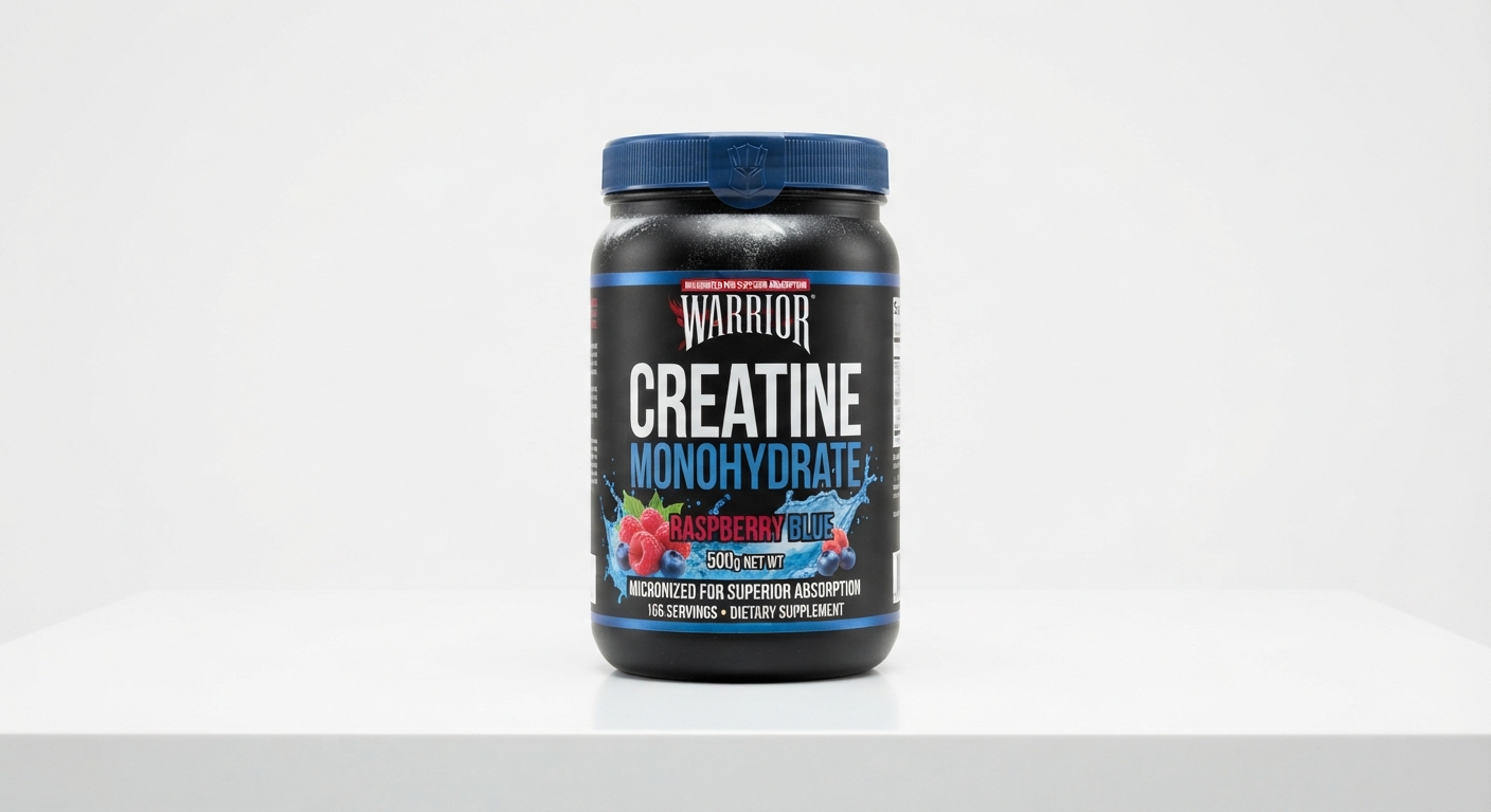 Creatina Monohidrato Warrior Frambuesa Azul 500g